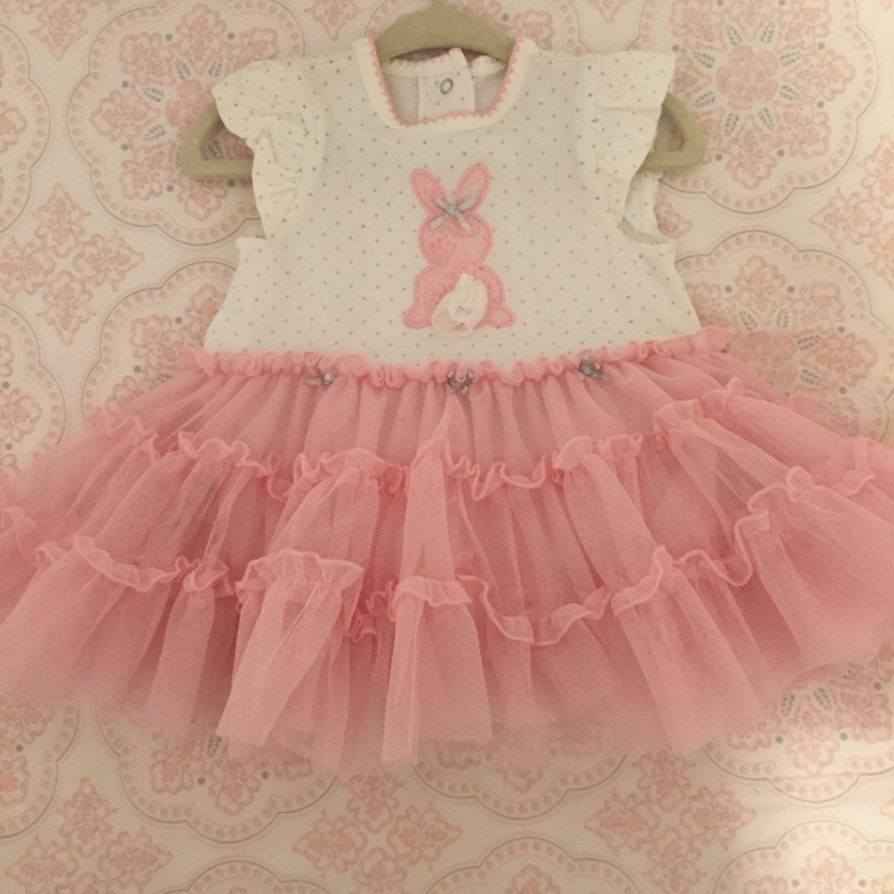Baby girl dress with attached tutu
